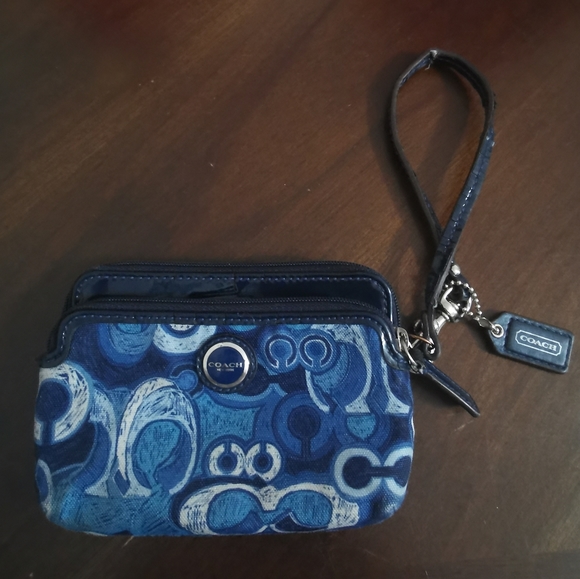 Coach Handbags - Blue Authentic Coach Wristlet